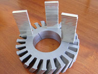 The stacked stator and magnets