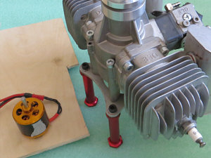 Scorpion S-3020 3-phase generator next to DLE-60cc petrol engine